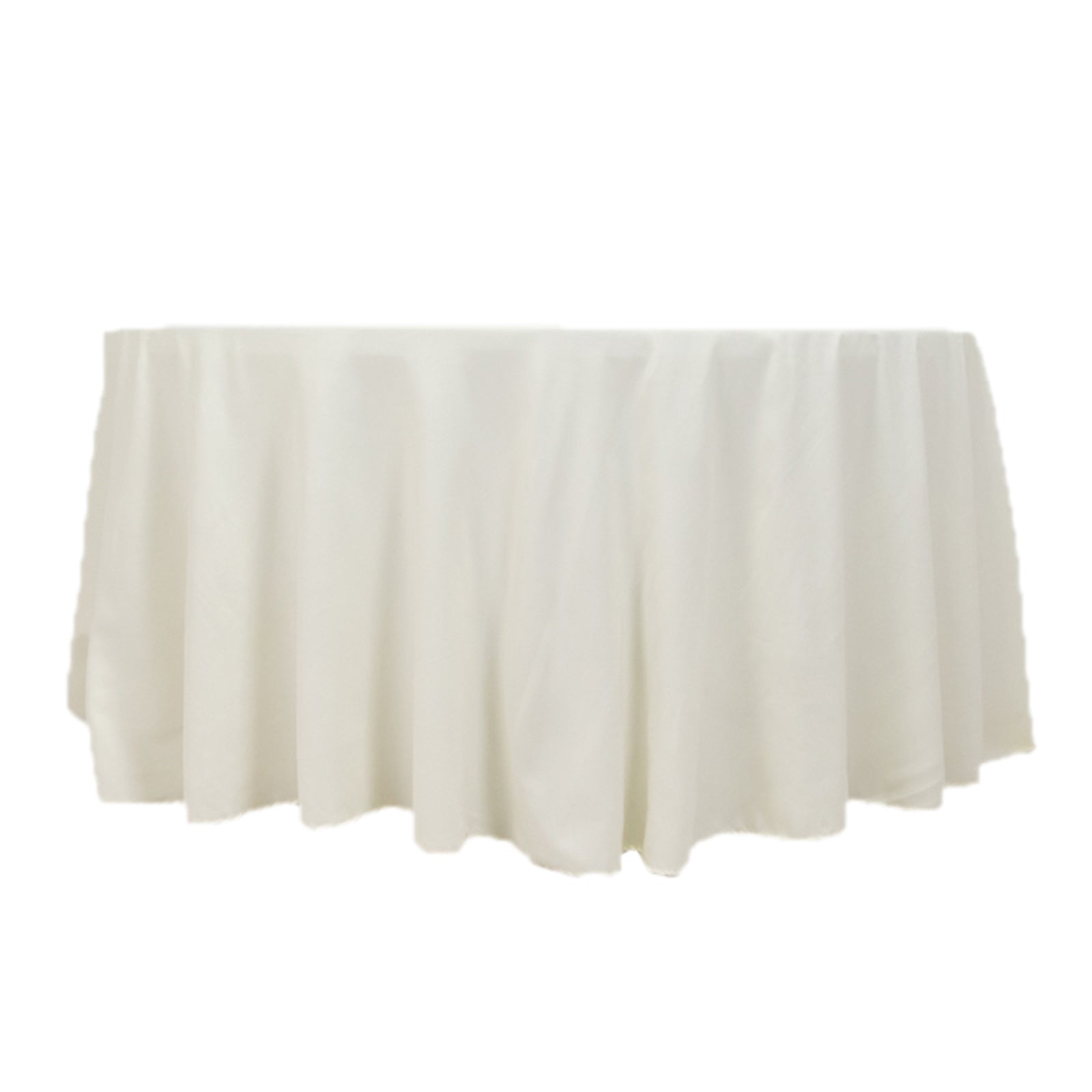 Cotton Blend 120" Round Tablecloth Ivory - Seamless Wrinkle-Resistant Table Cover