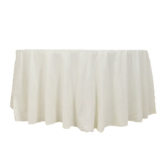 Cotton Blend 120" Round Tablecloth Ivory - Seamless Wrinkle-Resistant Table Cover