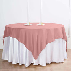 Polyester 70"x70" Table Overlay Square Tablecloth Dusty Rose - Wrinkle-Resistant & Durable Table Cover
