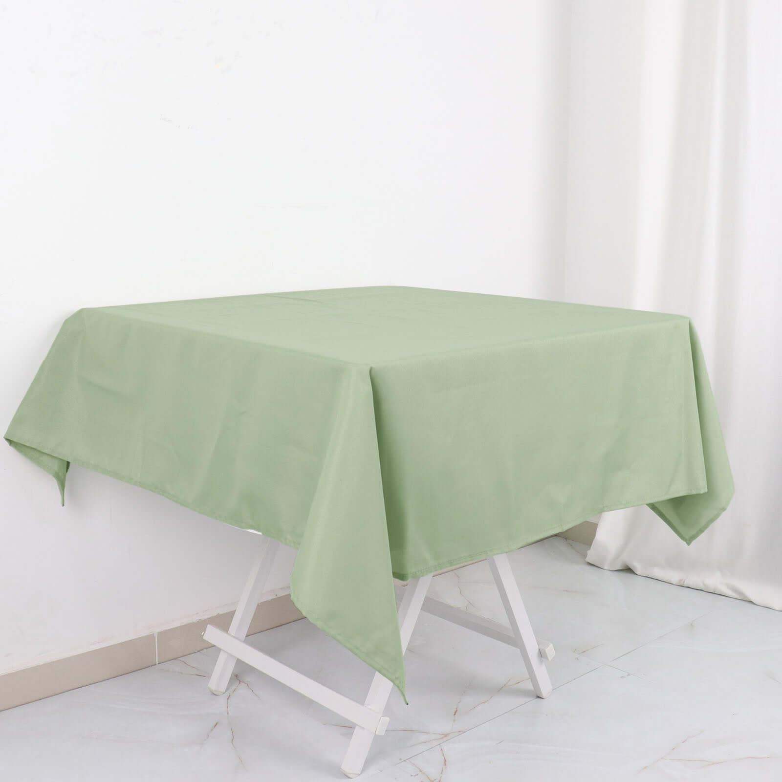 Polyester Square 54"x54" Tablecloth Sage Green - Wrinkle-Resistant & Durable Table Cover