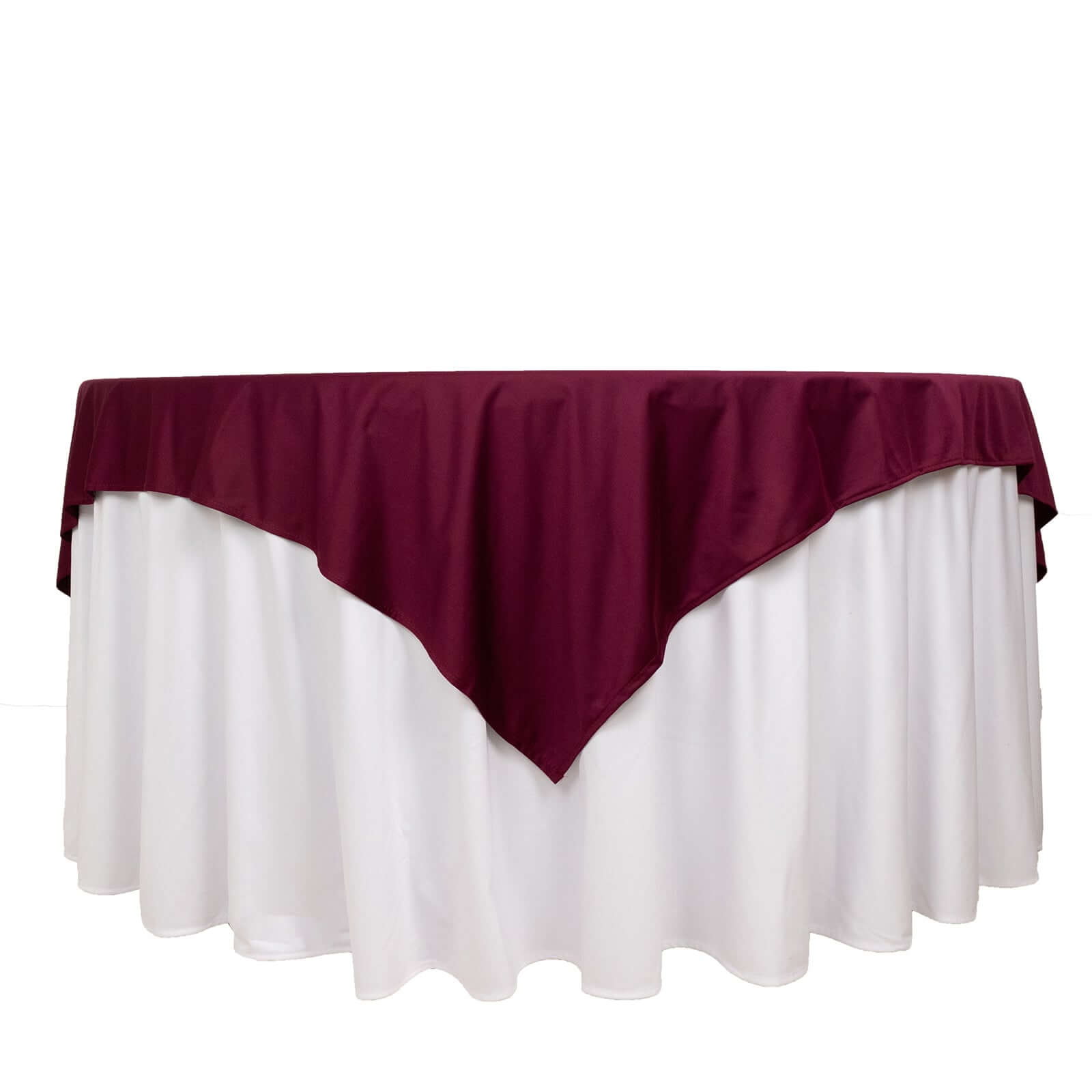 Scuba 70"x70" Table Overlay Square Tablecloth Burgundy - Wrinkle Free & Stain Resistant Table Cover