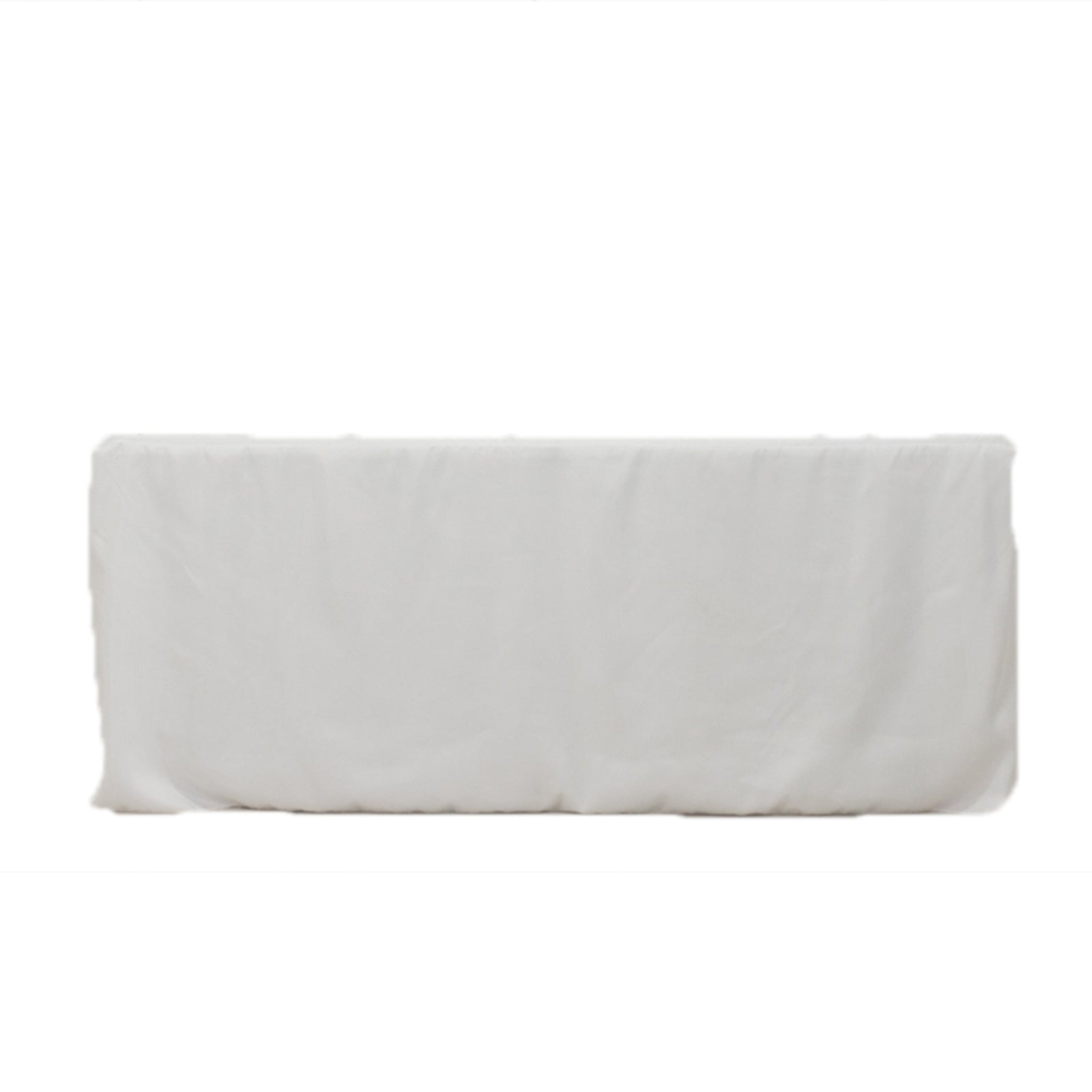 Fitted Polyester 72"x30" Rectangle Tablecloth White with Open Back Design - Easy to Maintain and Wrinkle-Resistant Table Cover for Trade Shows & Displays