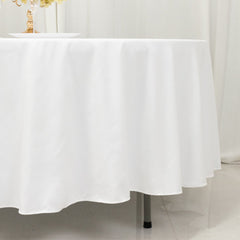 Cotton Blend 108" Round Tablecloth White - Wrinkle-Resistant Design for Versatile Table Settings