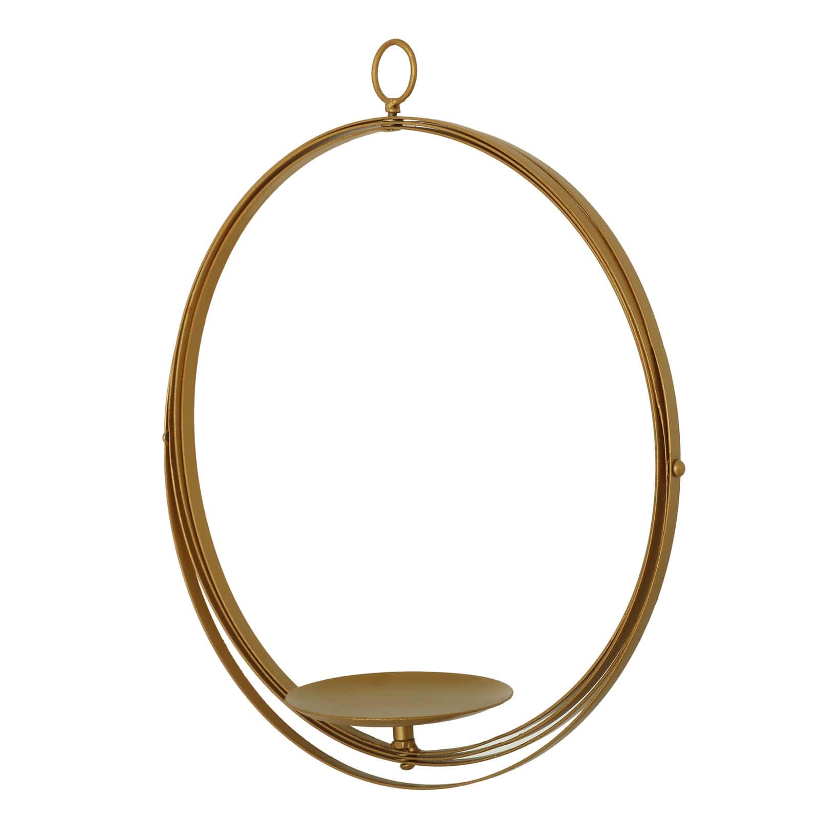 Hanging Sphere Candle Holder Gold Wrought Iron Open Frame Floral Display - Centerpiece Ball 12"