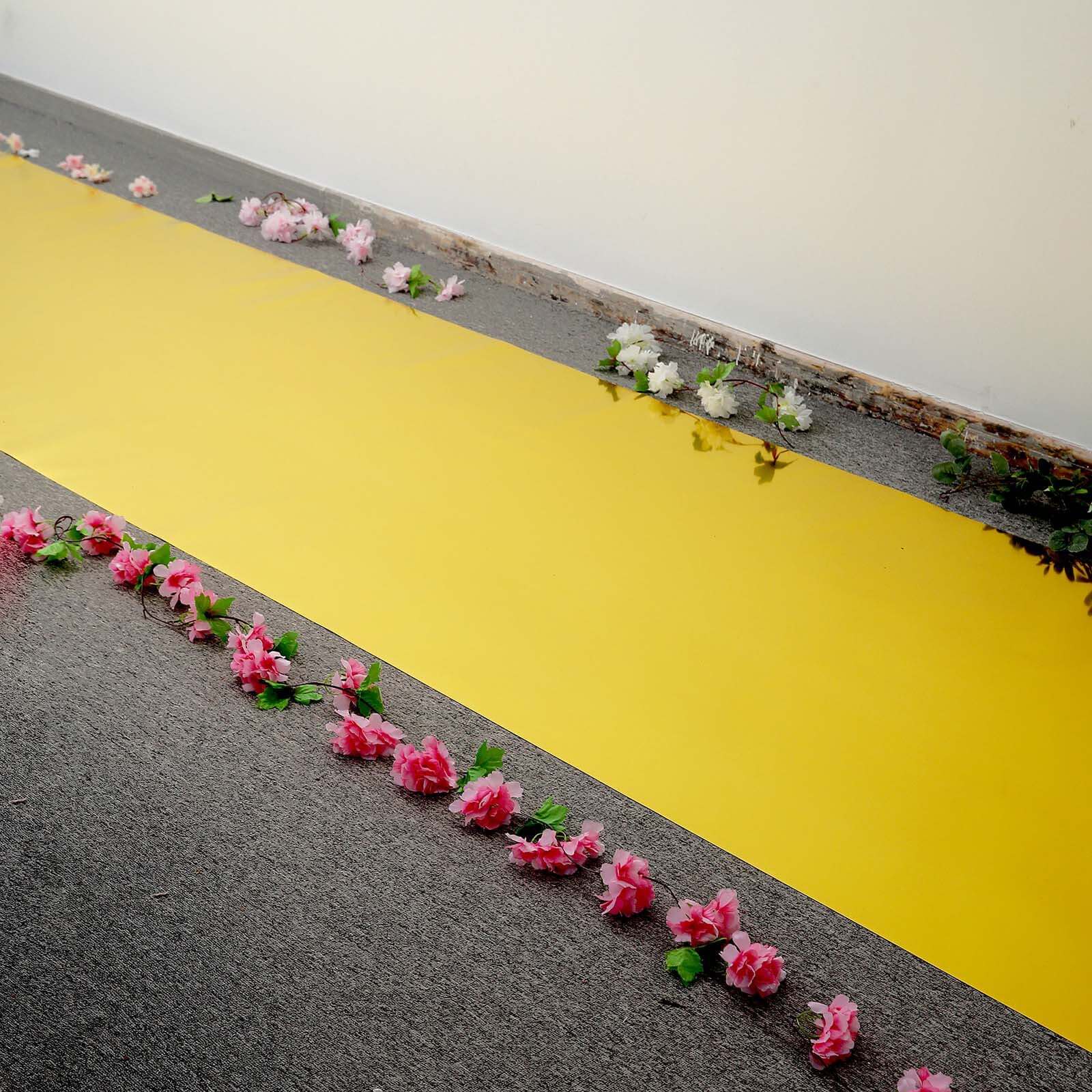 3ftx65ft Metallic Gold Glossy Mirrored Wedding Aisle Runner, Non-Woven Red Carpet Runner - Prom, Hollywood, Glam Parties