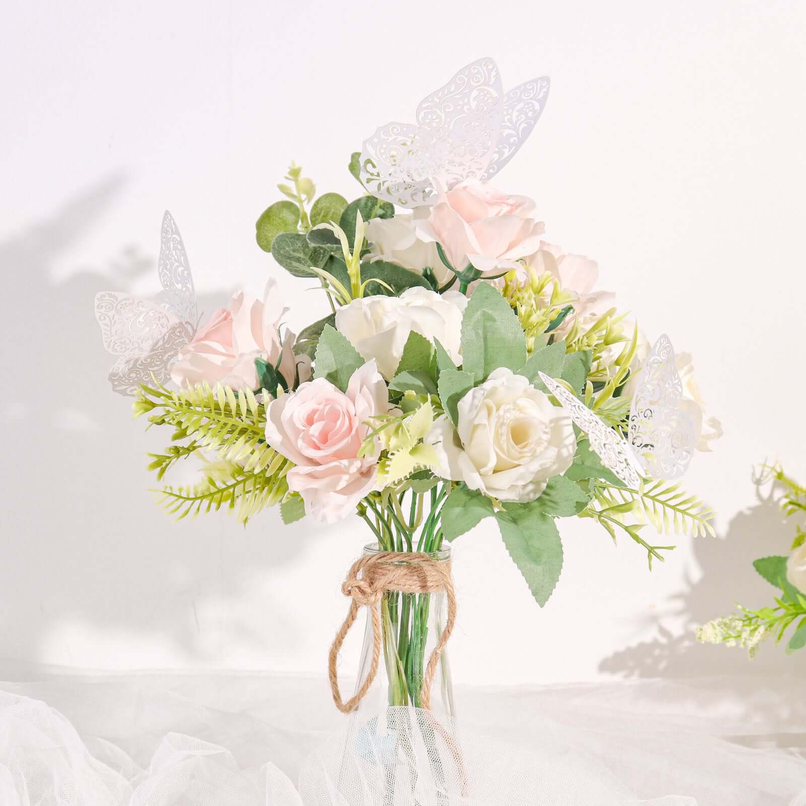 12-Pack 3D Butterfly Wall Decals, DIY Removable Mural Stickers White Cake Decorations Eye-Catching Design