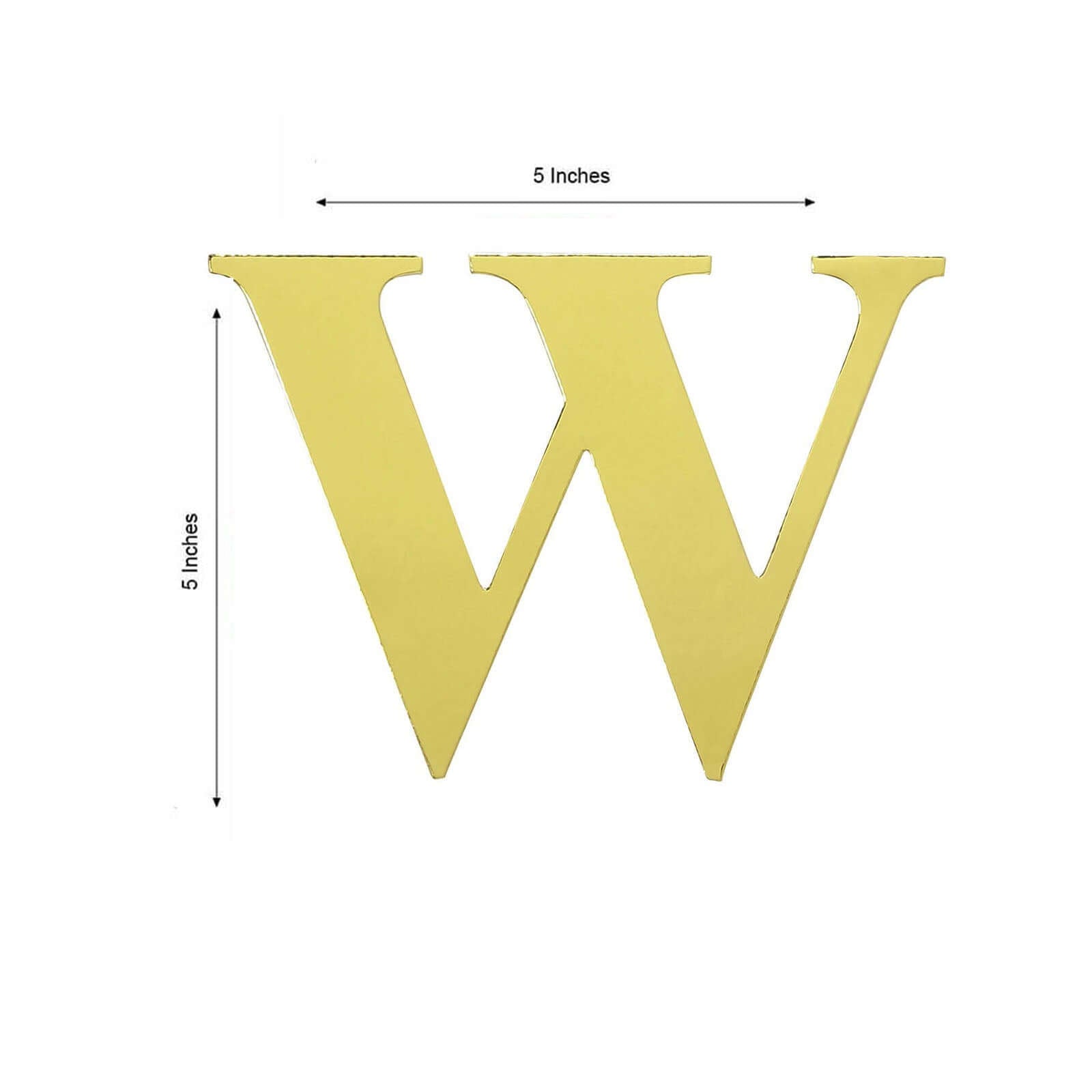 4-Pack Stickers Banner Custom Alphabet "W" Design Gold - Text Stick-On Decorative Letters 5"