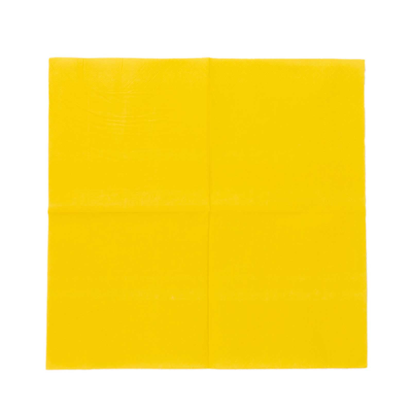 50-Pack Paper Beverage Napkins Yellow - 2 Ply Disposable Soft 18GSM Cocktail Napkins 5"x5"
