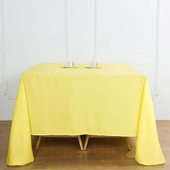 Polyester Square 90"x90" Tablecloth Yellow - Wrinkle-Resistant & Durable Table Cover