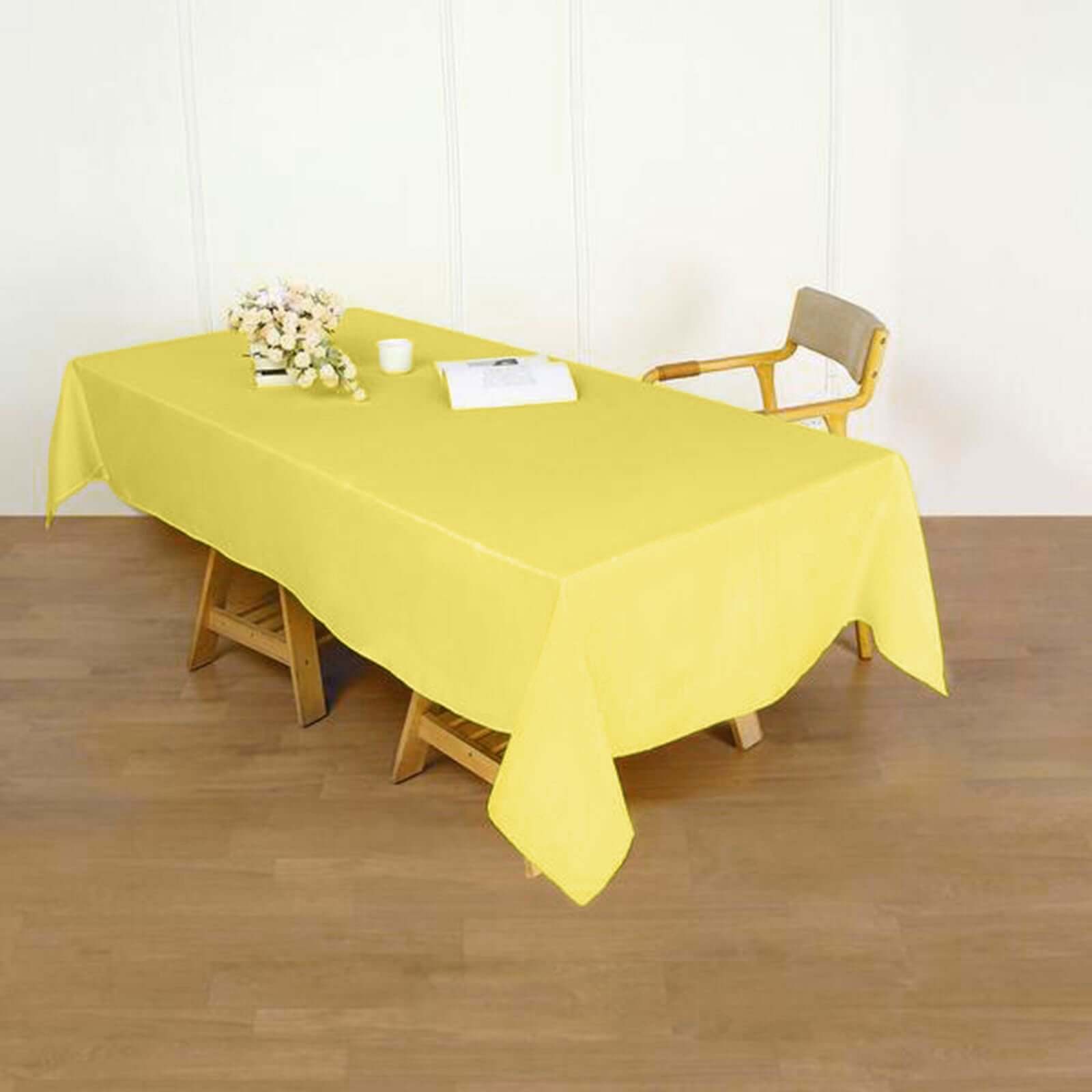 Polyester 60"x102" Rectangle Tablecloth Yellow - Durable and Stylish Table Cover